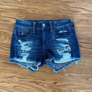 AEO Shortie Distressed Cut Off Shorts